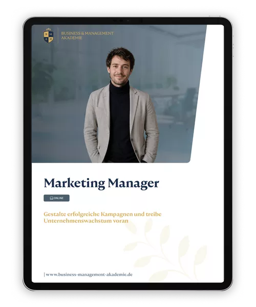Mockup Informationsbroschüre Ausbildung Marketing Manager