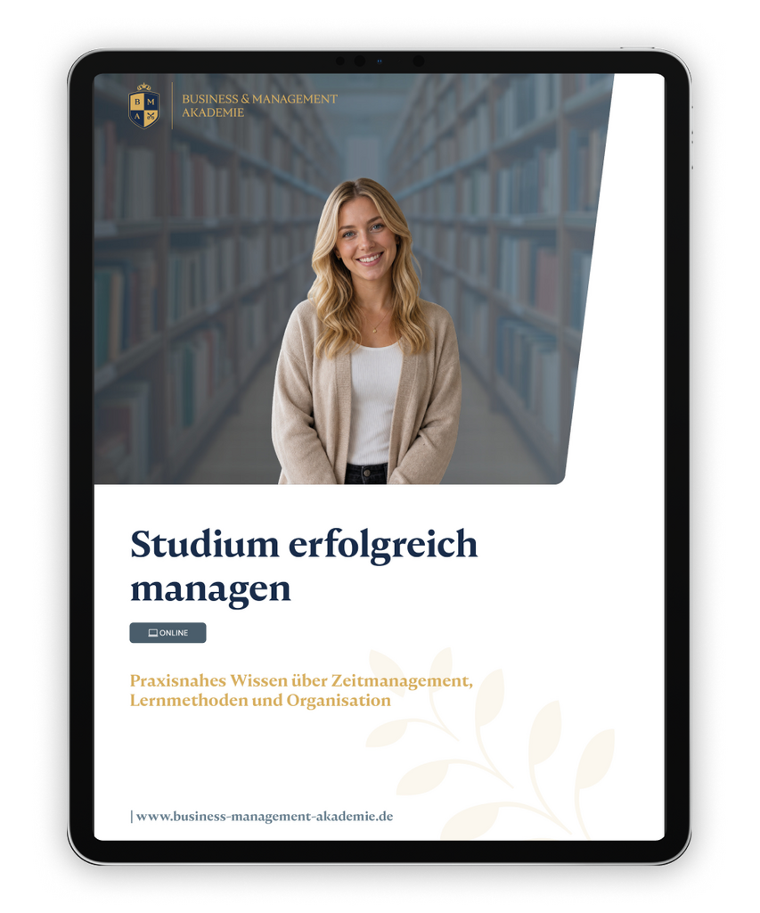 Mockup Informationsbroschüre Studium managen