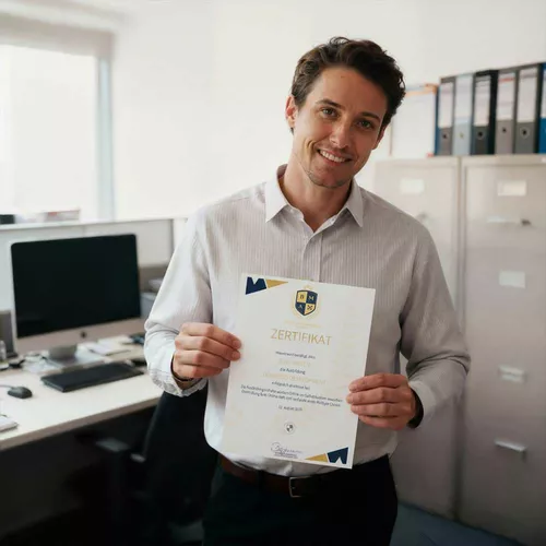 Mann in Hemd und Weste mit Glatze und Vollbart