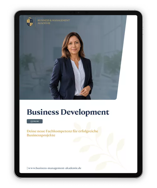 Mockup Informationsbroschüre Ausbildung Business Development