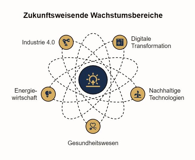 Grafische Darstellung der Wachstumsbereiche im Innovationsmanagement
